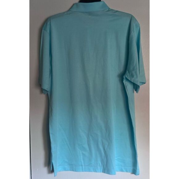 PETER MILLAR Masters  Golf Performance Cotton Polo In Turquoise Size L / NWOT - Picture 3 of 8